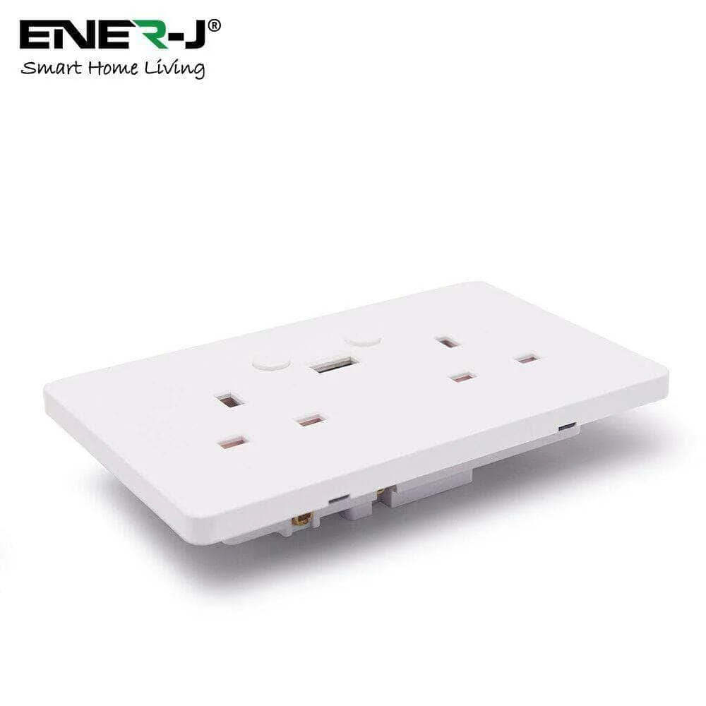 Smart Wifi 2 Gang 13A 1 USB Twin Double Switched Plug Socket - Image 3