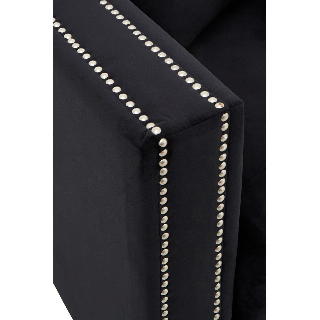 Sofia 3 Seater Black Velvet Sofa - Image 5