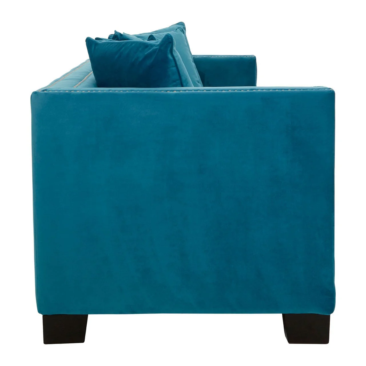 Sofia 3 Seater Cyan Blue Velvet Sofa - Image 5