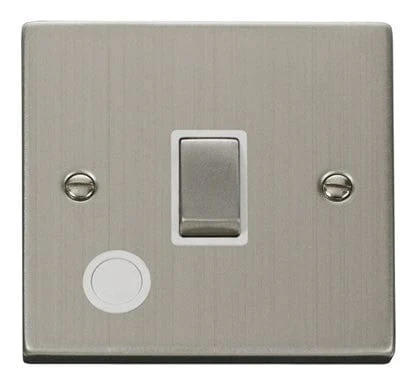Stainless Steel 1 Gang 20A Ingot DP Switch With Flex - White Trim