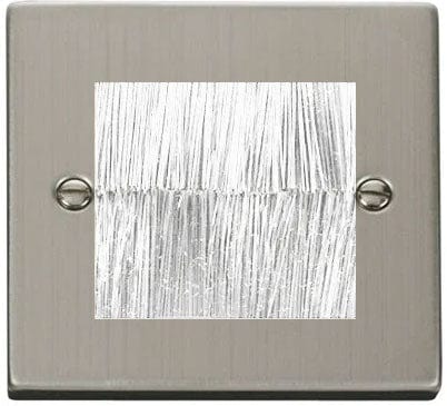 Stainless Steel Brush Outlet Plate - White Brush