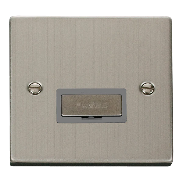 Stainless Steel 13A Fused Ingot Connection Unit - Grey Trim