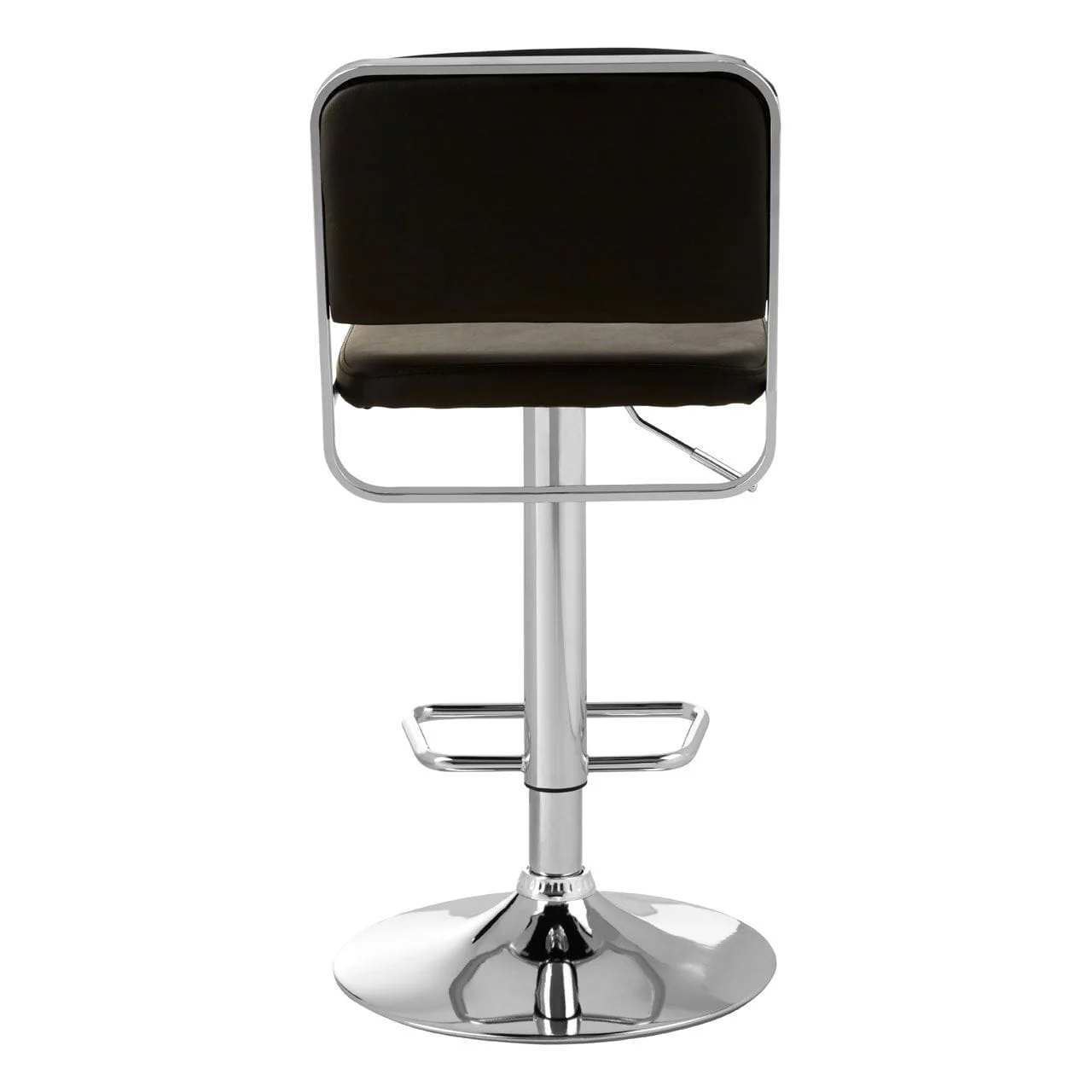 Radisson Bar Stool, Black Faux Leather, Chrome Base - Image 4