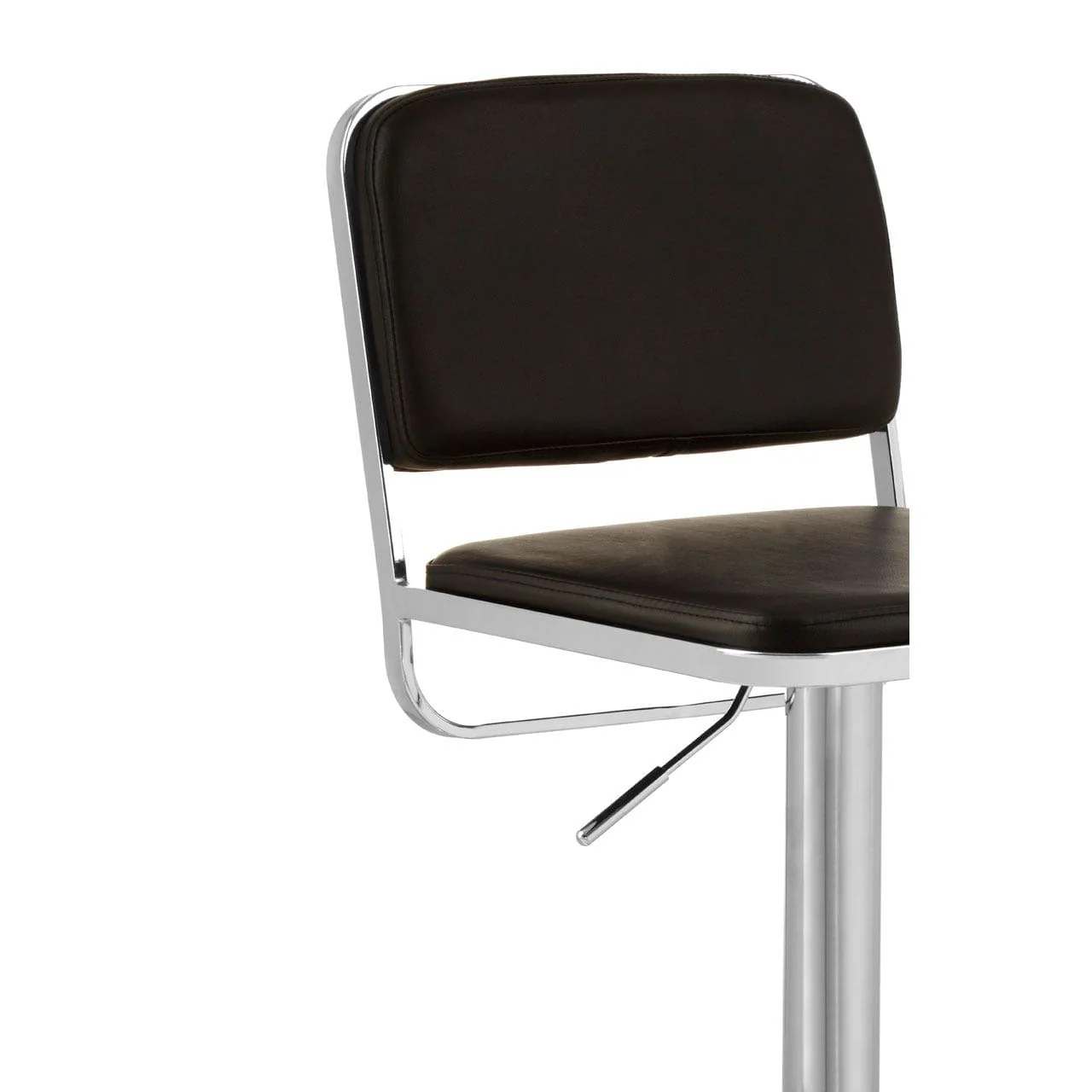 Radisson Bar Stool, Black Faux Leather, Chrome Base - Image 5