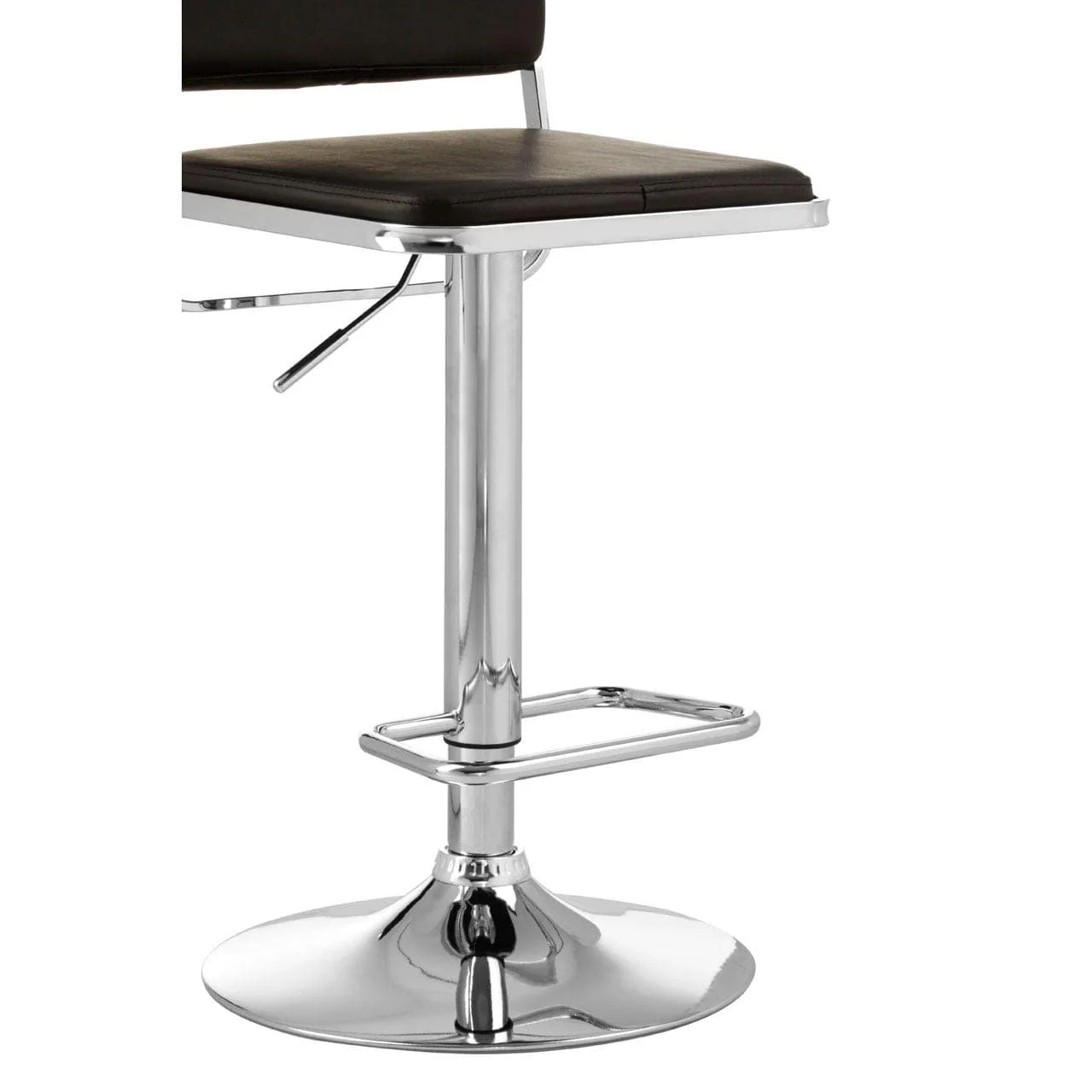 Radisson Bar Stool, Black Faux Leather, Chrome Base - Image 6