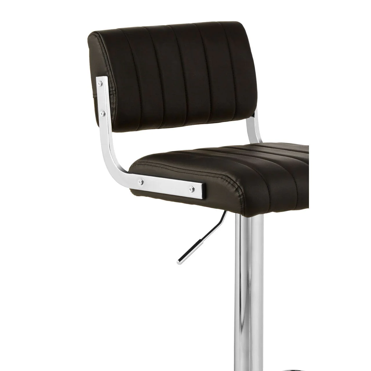 Radisson Bar Stool In Black Faux Leather With A Chrome Base - Image 5