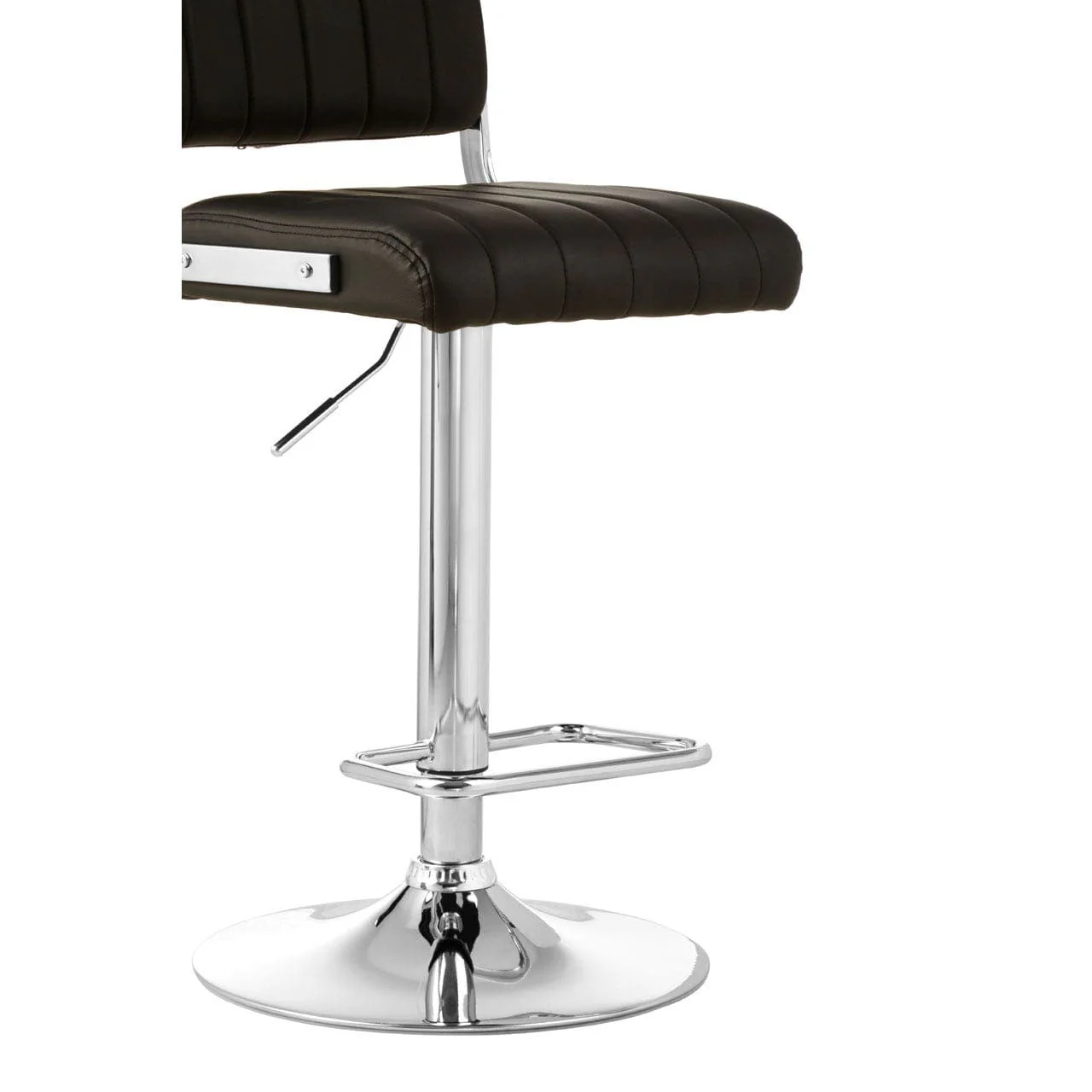 Radisson Bar Stool In Black Faux Leather With A Chrome Base - Image 6