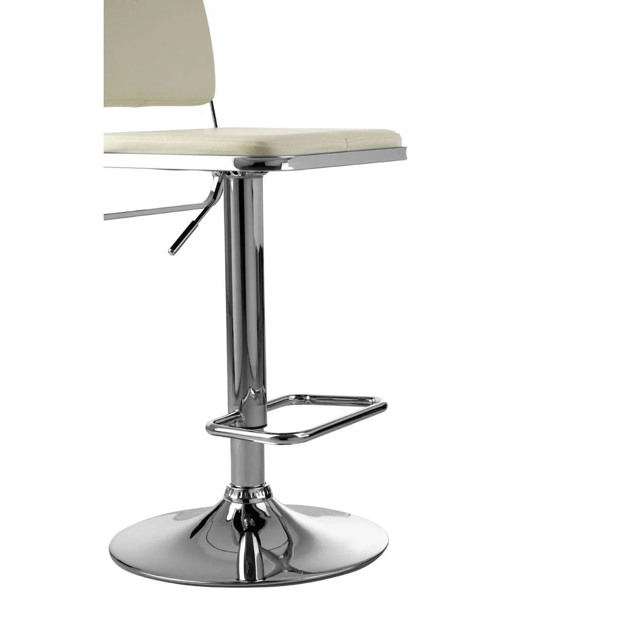 Radisson Bar Stool, White Faux Leather, Chrome Base - Image 6