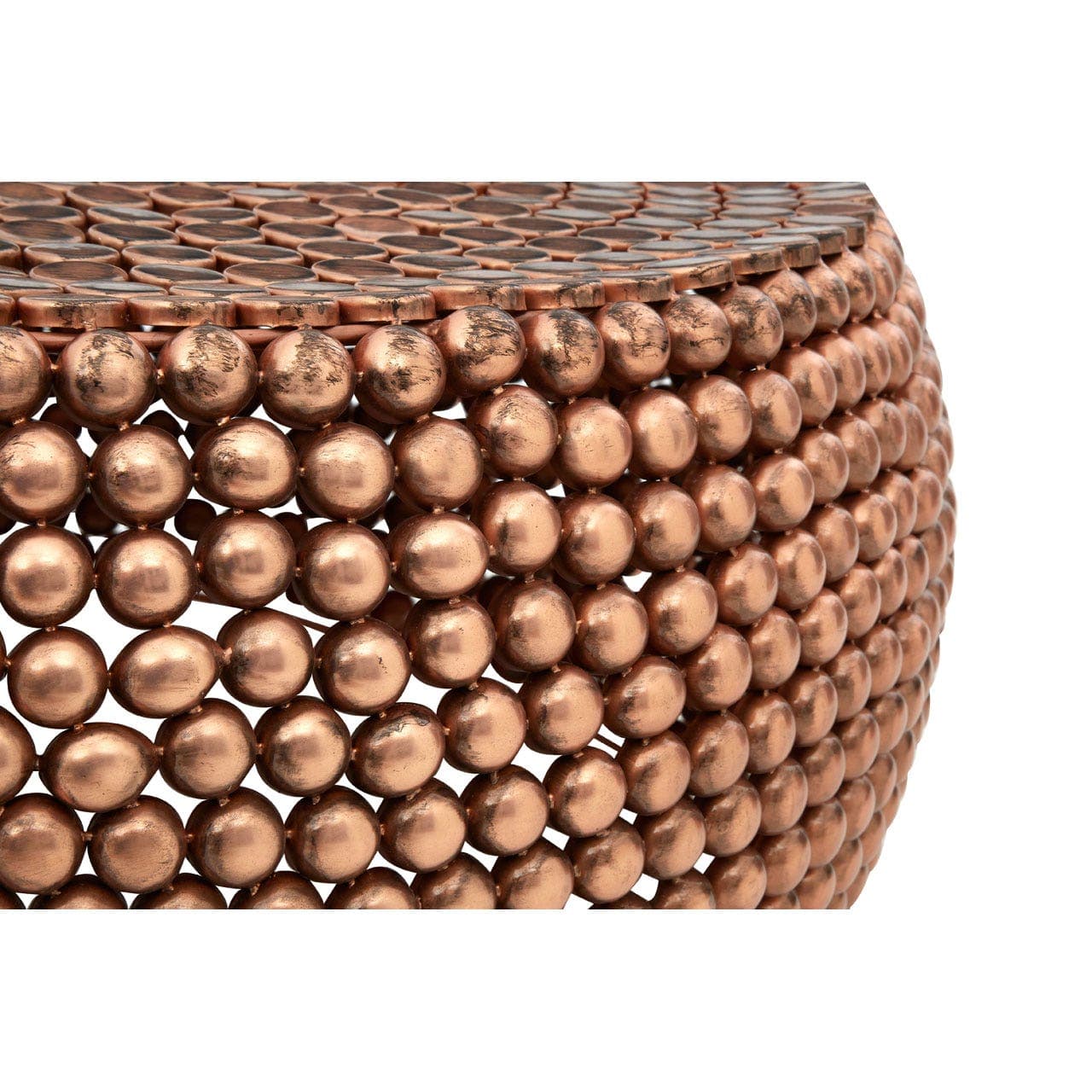 Templar Beaded Iron Copper Coffee Table - Image 4