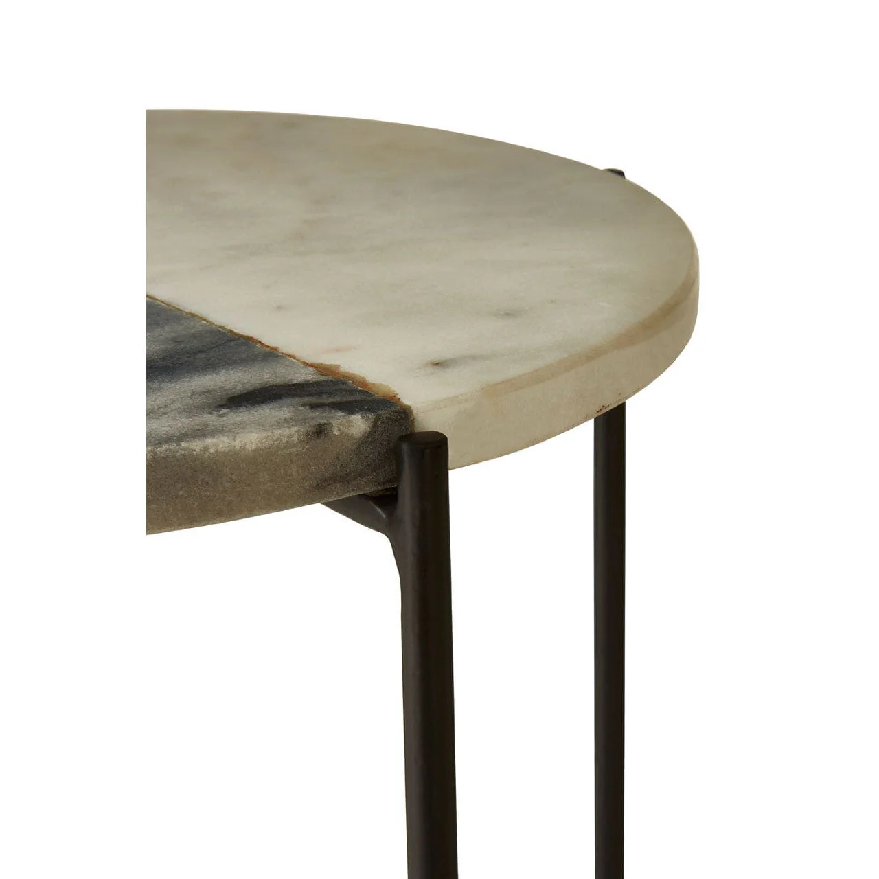 Templar Black And White Marble / Iron Table - Image 3