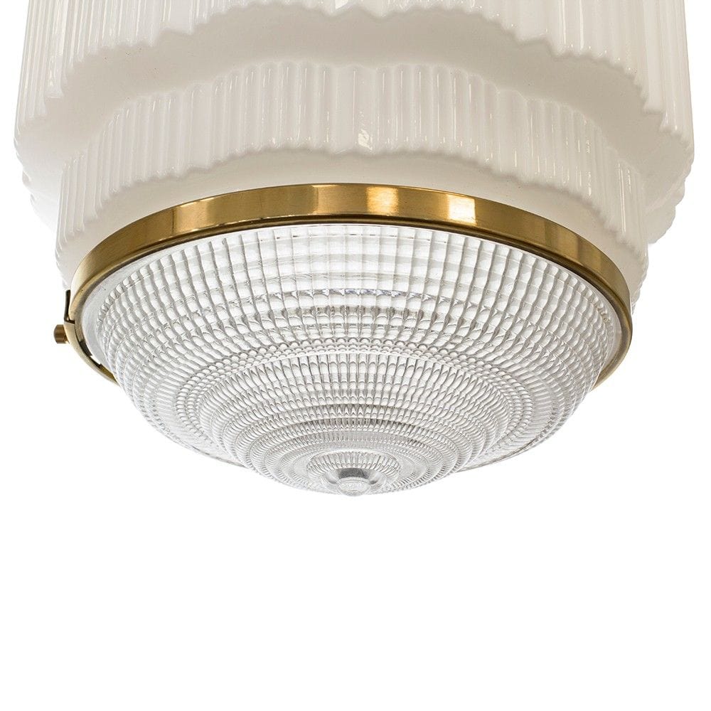 The Dean Art Deco Polished Brass Kitchen Island Pendant Light - Image 8