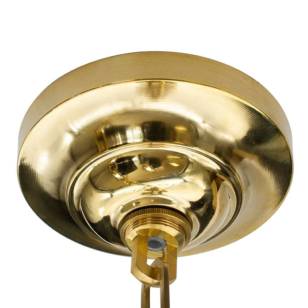 The Dean Art Deco Polished Brass Kitchen Island Pendant Light - Image 9