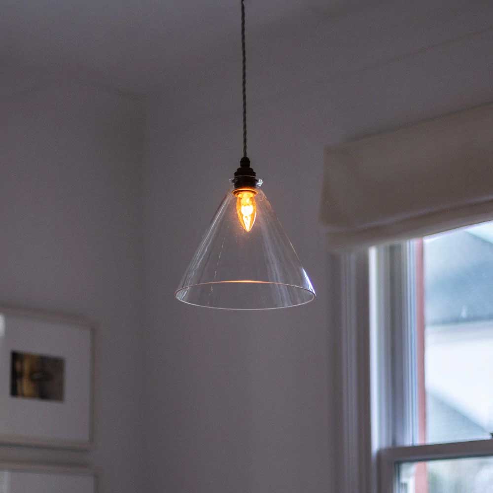 Thomas Clear Glass Pendant Light - Old English Brass - Image 2