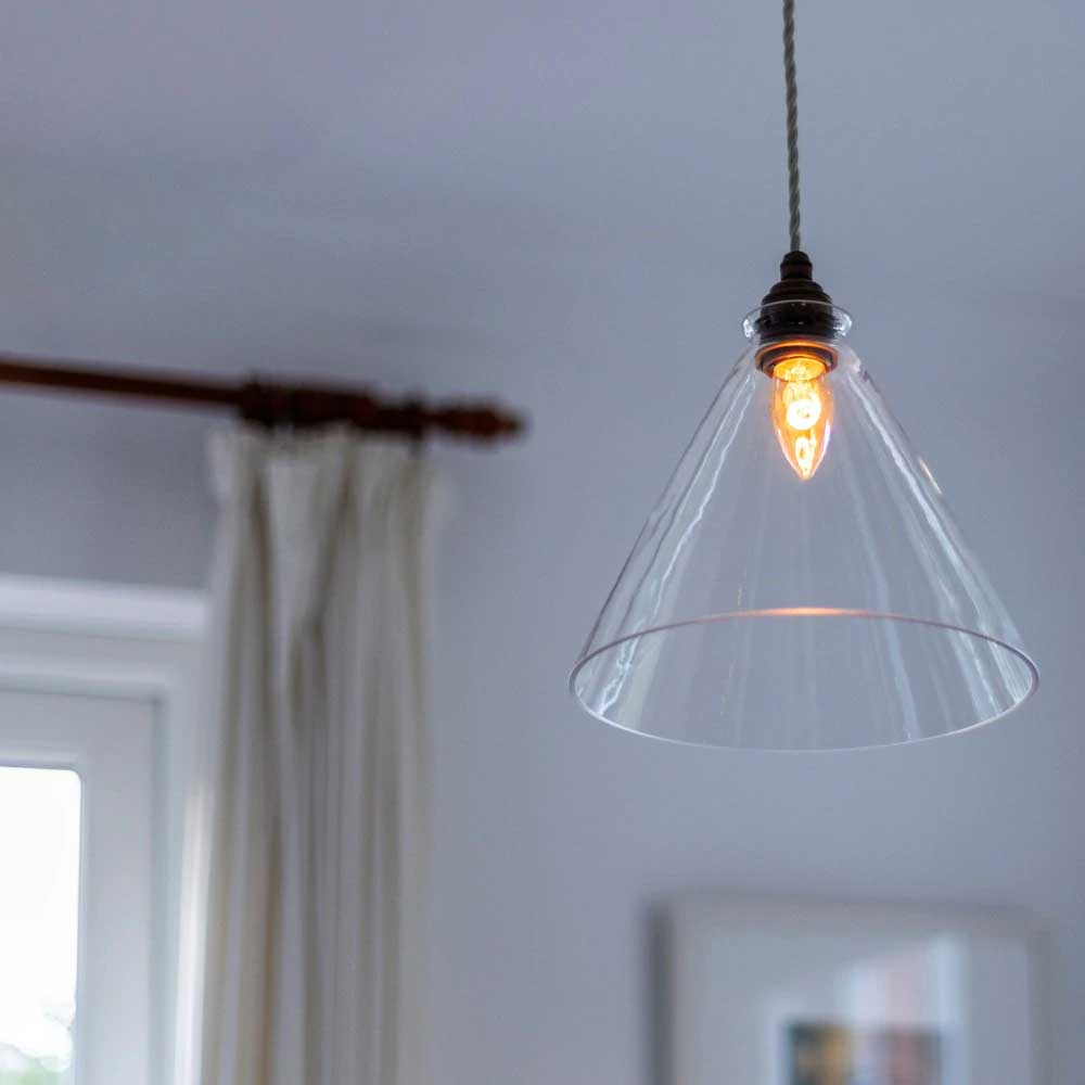 Thomas Clear Glass Pendant Light - Old English Brass - Image 3