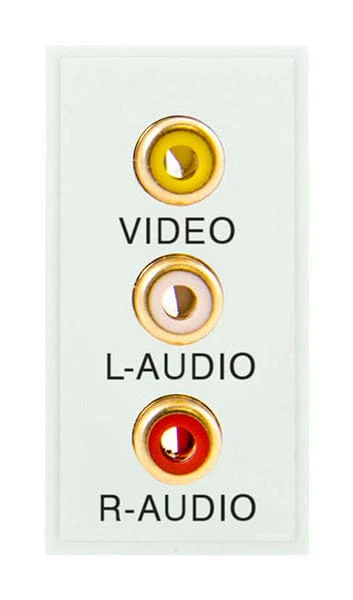 Triple RCA Module with Screw Terminals - White
