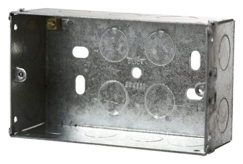 2 Gang 47mm Deep Galvanised Steel K.O. box