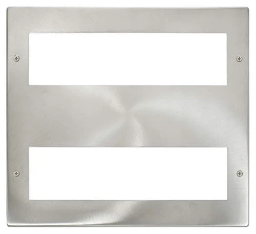 Large Media Front Plate (2 X 8 Module) - Brushed Stainless