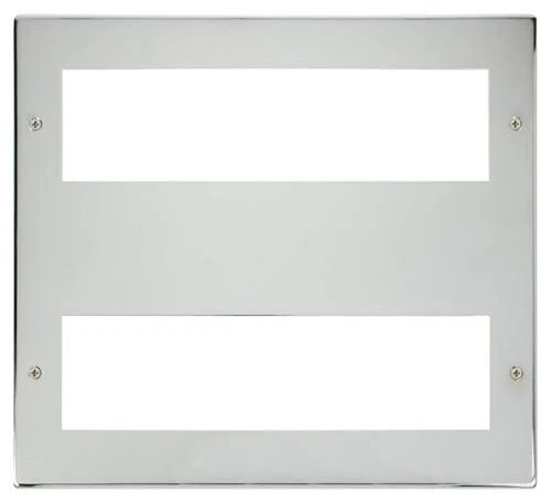 Large Media Front Plate (2 X 8 Module) - Chrome