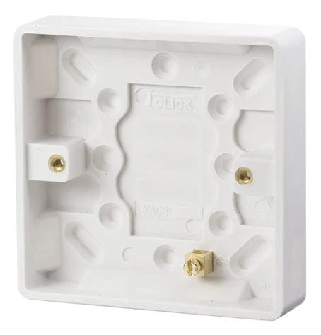 White 1 Gang 16mm Deep Pattress Box