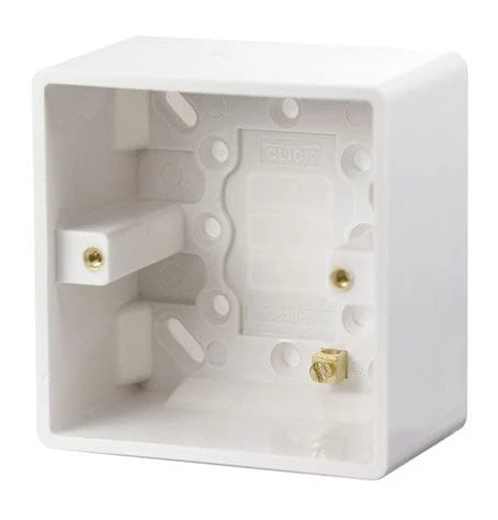 White 1 Gang 47mm Deep Pattress Box