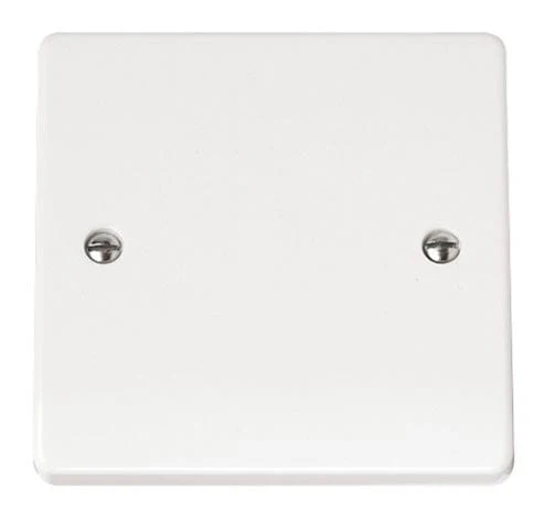 White 1 Gang Blank Plate