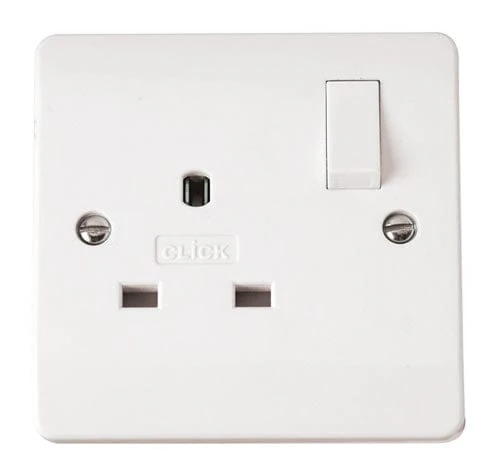 White 13A 1 Gang DP Switched Non-standard Socket Outlet