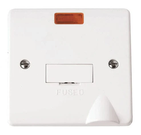 White 13A Fused Connection Unit With Neon