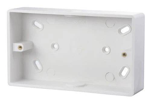 White 2 Gang 29mm Deep Pvc Pattress Box - Conduit
