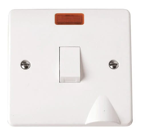White 20A DP Switch With Neon