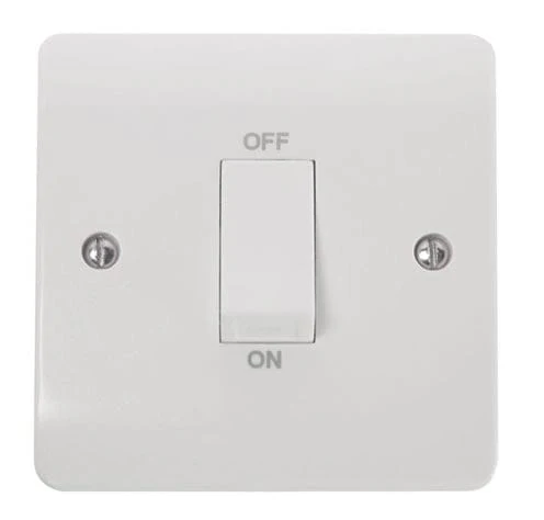 White 45A 1 Gang Single Cooker Switch