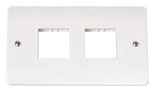 White Twin Plate 2 X 2 Aperture