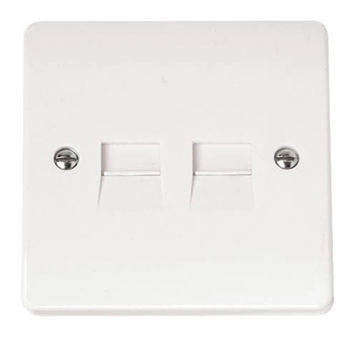 White Twin Telephone Outlet - Master