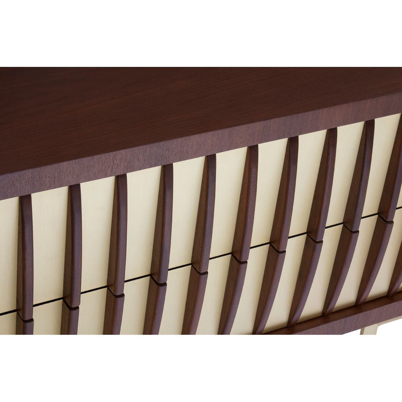 Villi Small Sideboard In Walnut Wood- Small With A Gold Finish - Image 3