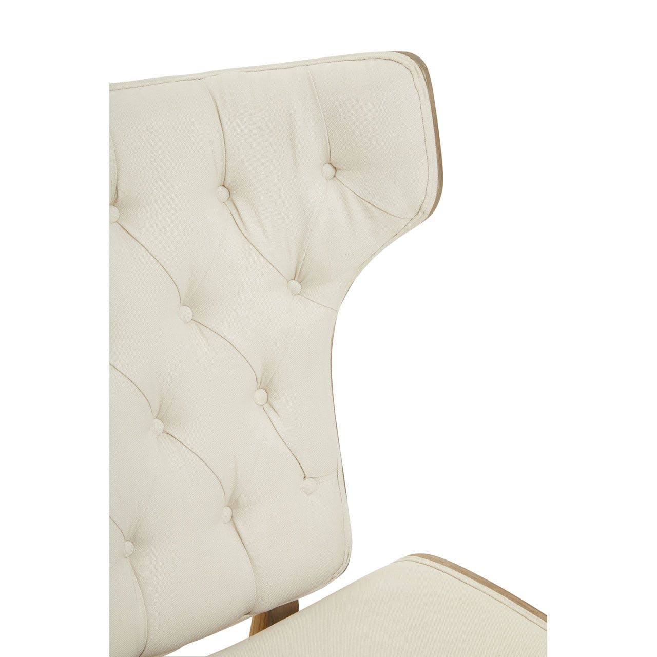 Arnold Beige Fabric Chair With Winged Back - Image 4