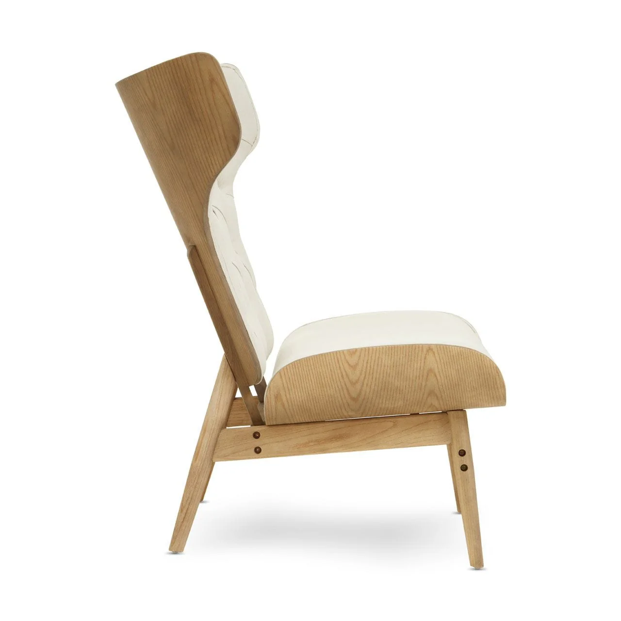 Arnold Beige Fabric Chair With Winged Back - Image 7