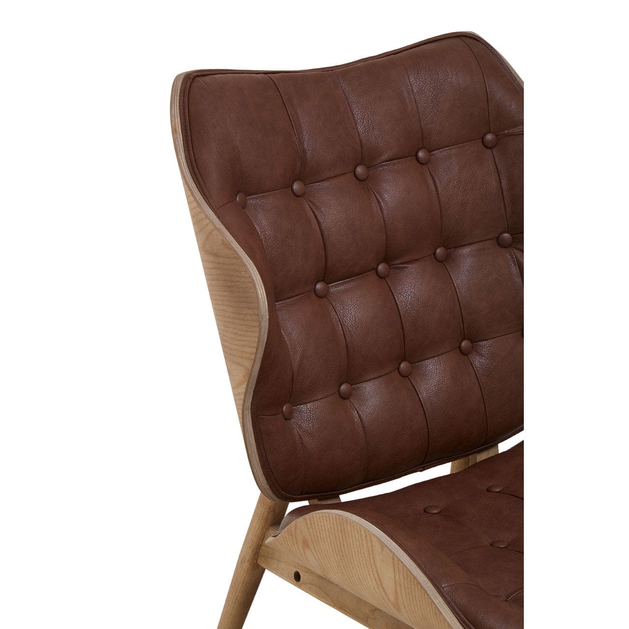 Arnold Brown Leather Chair With Button Detail - Image 4
