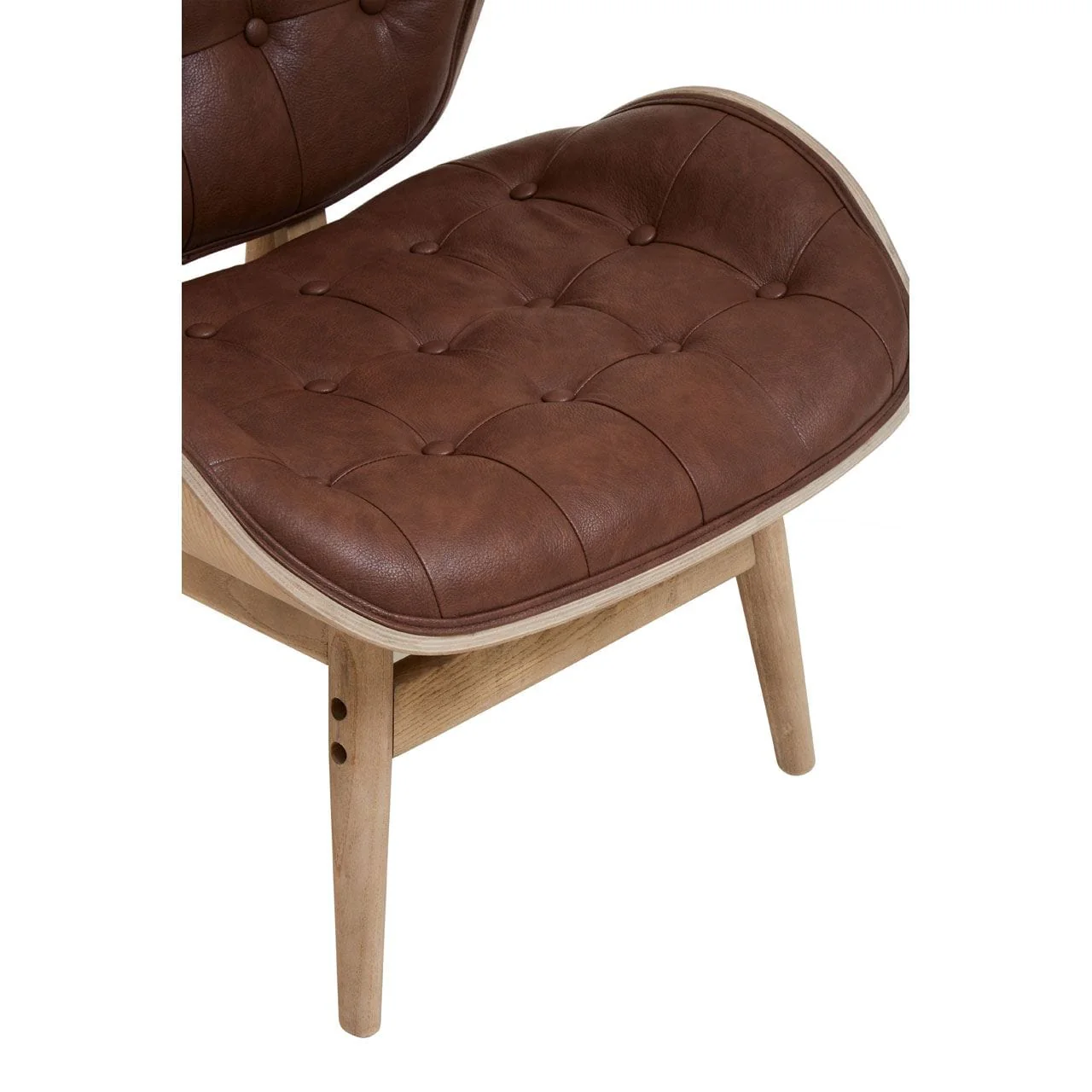 Arnold Brown Leather Chair With Button Detail - Image 7