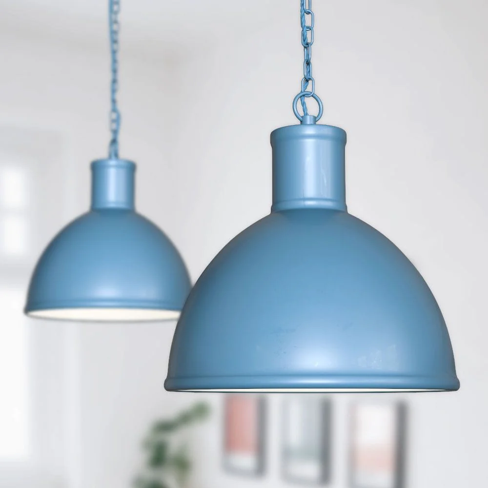 Wardour Industrial Bay Pendant Light Aston Blue - Image 2