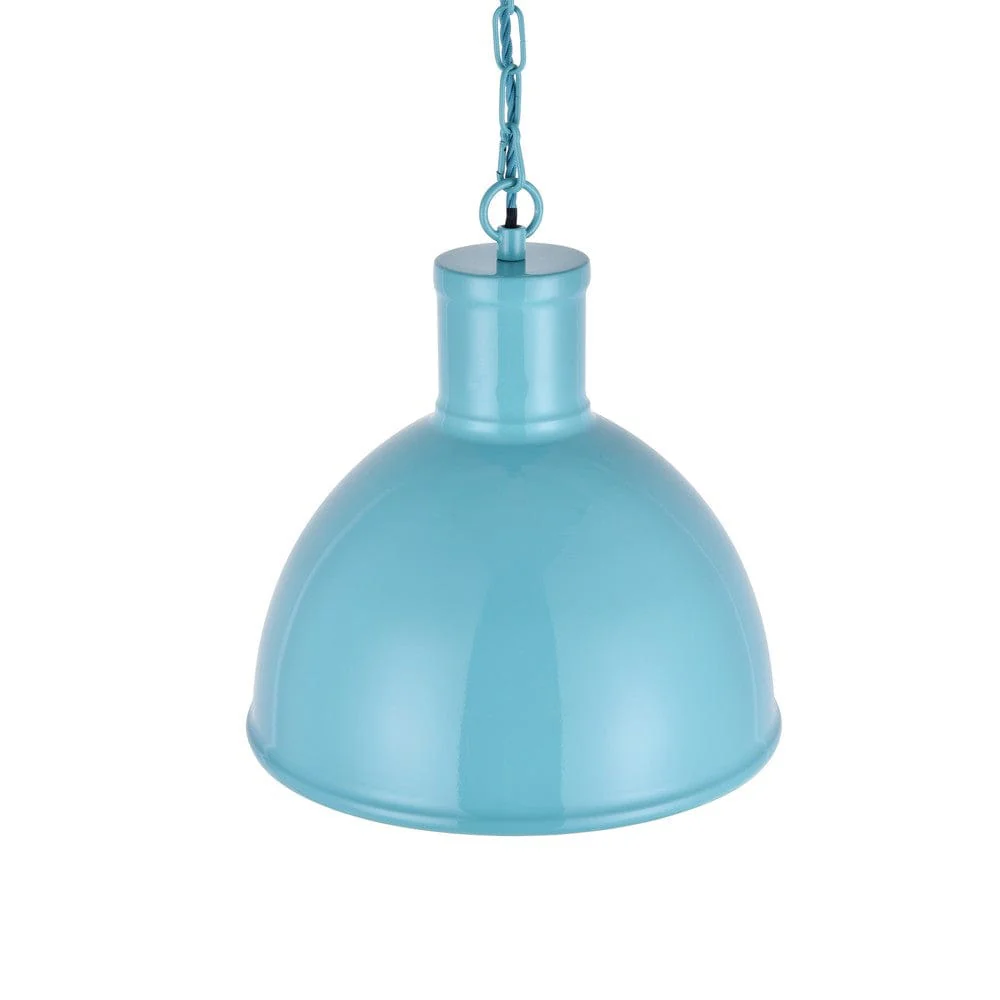 Wardour Industrial Bay Pendant Light Duck Egg Blue Turquoise