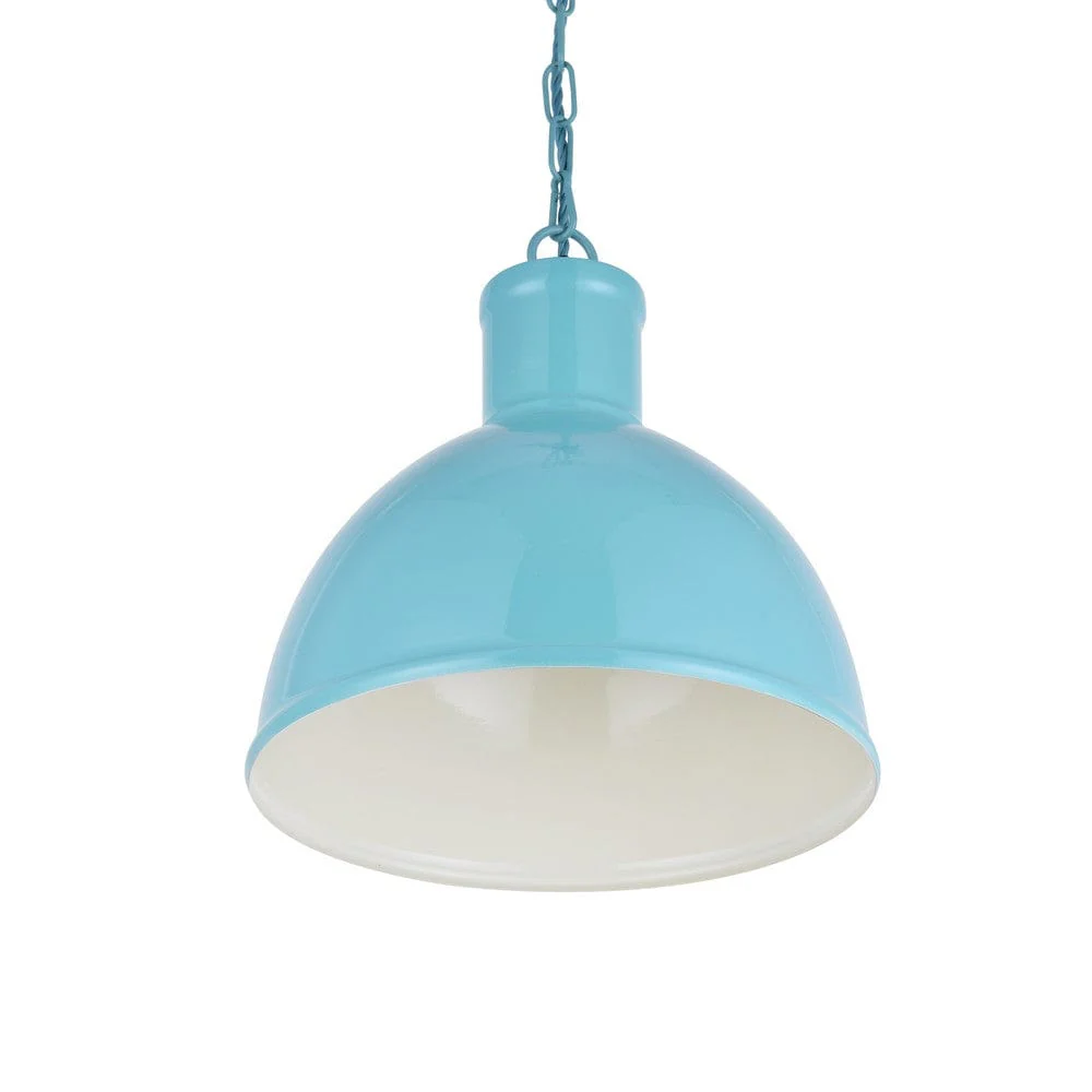 Wardour Industrial Bay Pendant Light Duck Egg Blue Turquoise - Image 2
