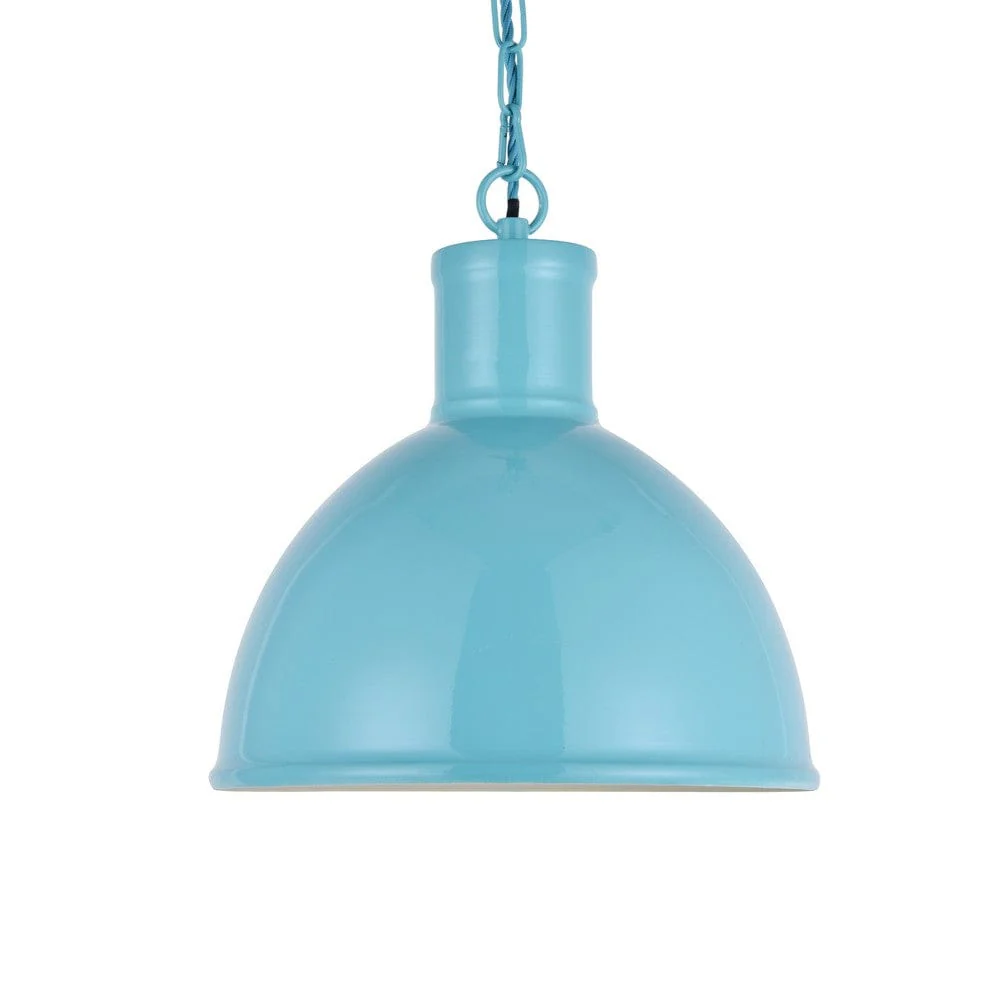 Wardour Industrial Bay Pendant Light Duck Egg Blue Turquoise - Image 3