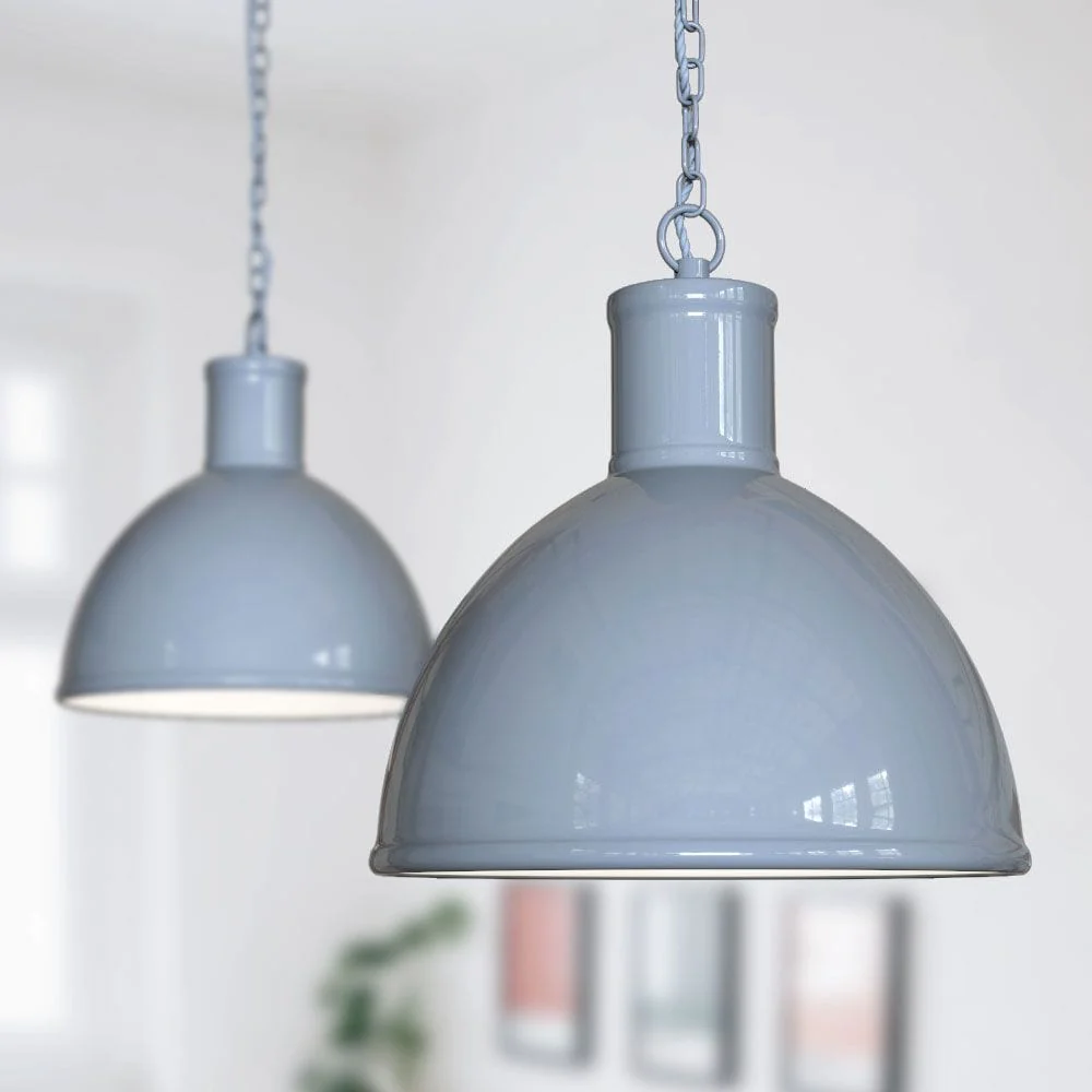 Wardour Industrial Bay Pendant Light French Grey - Image 2