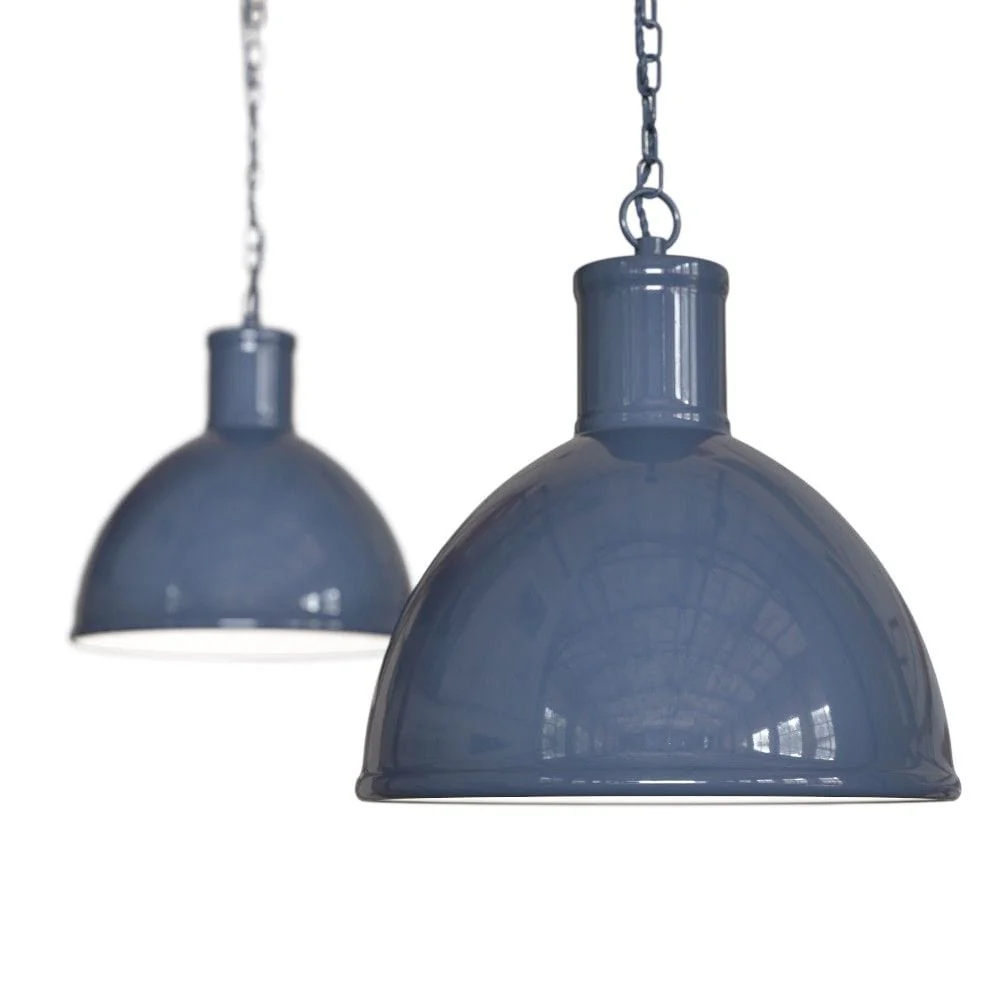 Wardour Industrial Bay Pendant Light Leaden Grey Slate