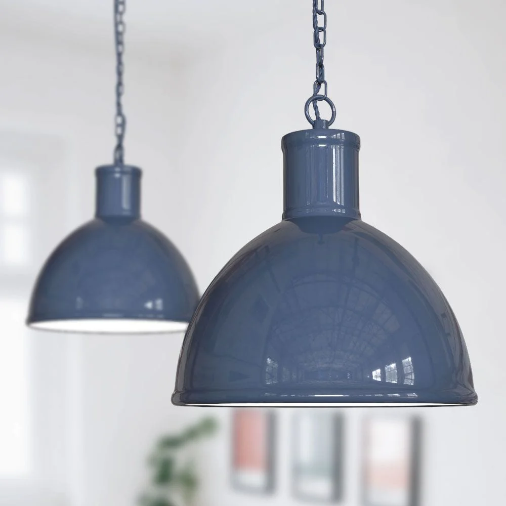 Wardour Industrial Bay Pendant Light Leaden Grey Slate - Image 2