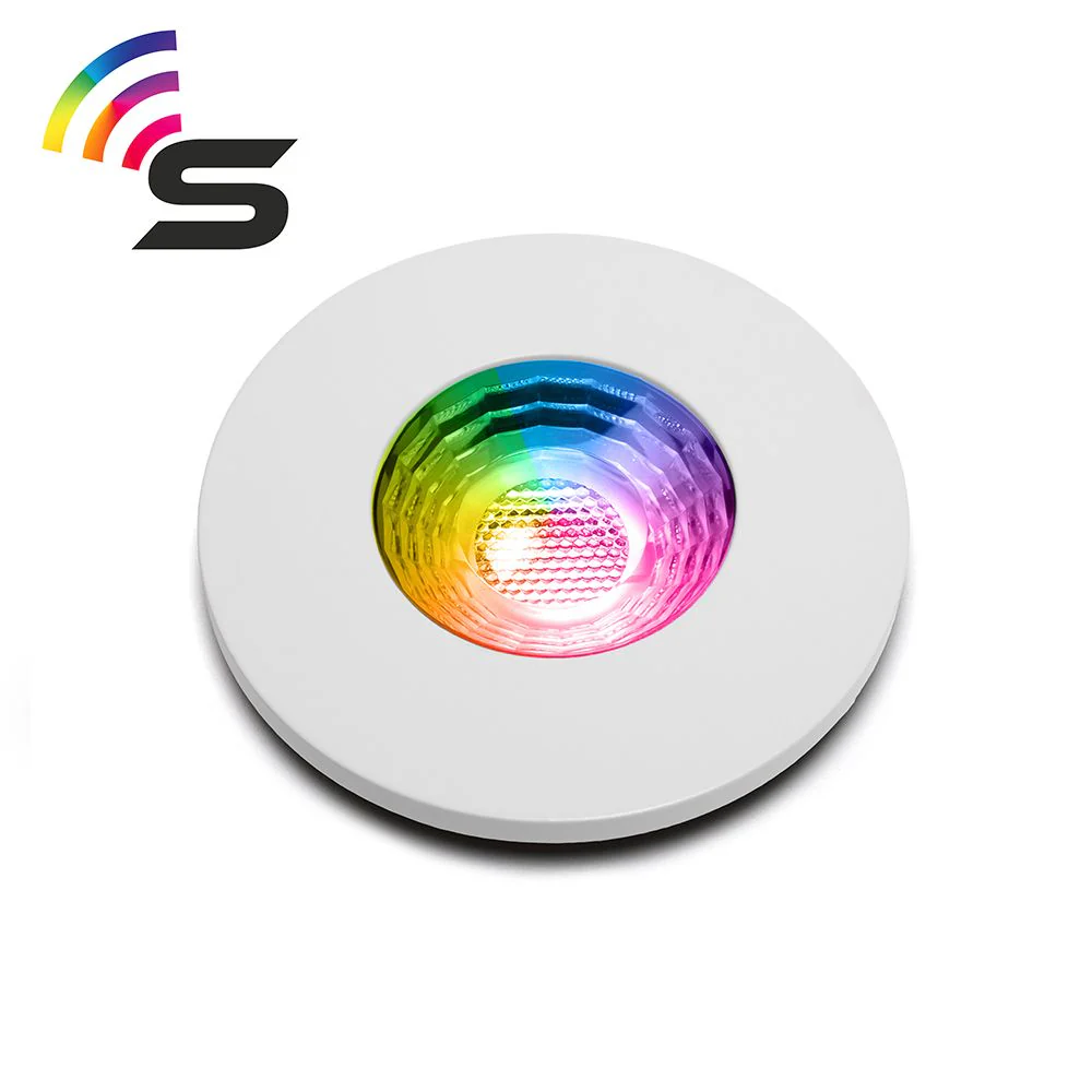 White Fire Rated Colour Changing Smart LED IP65 Downlight - Image 2