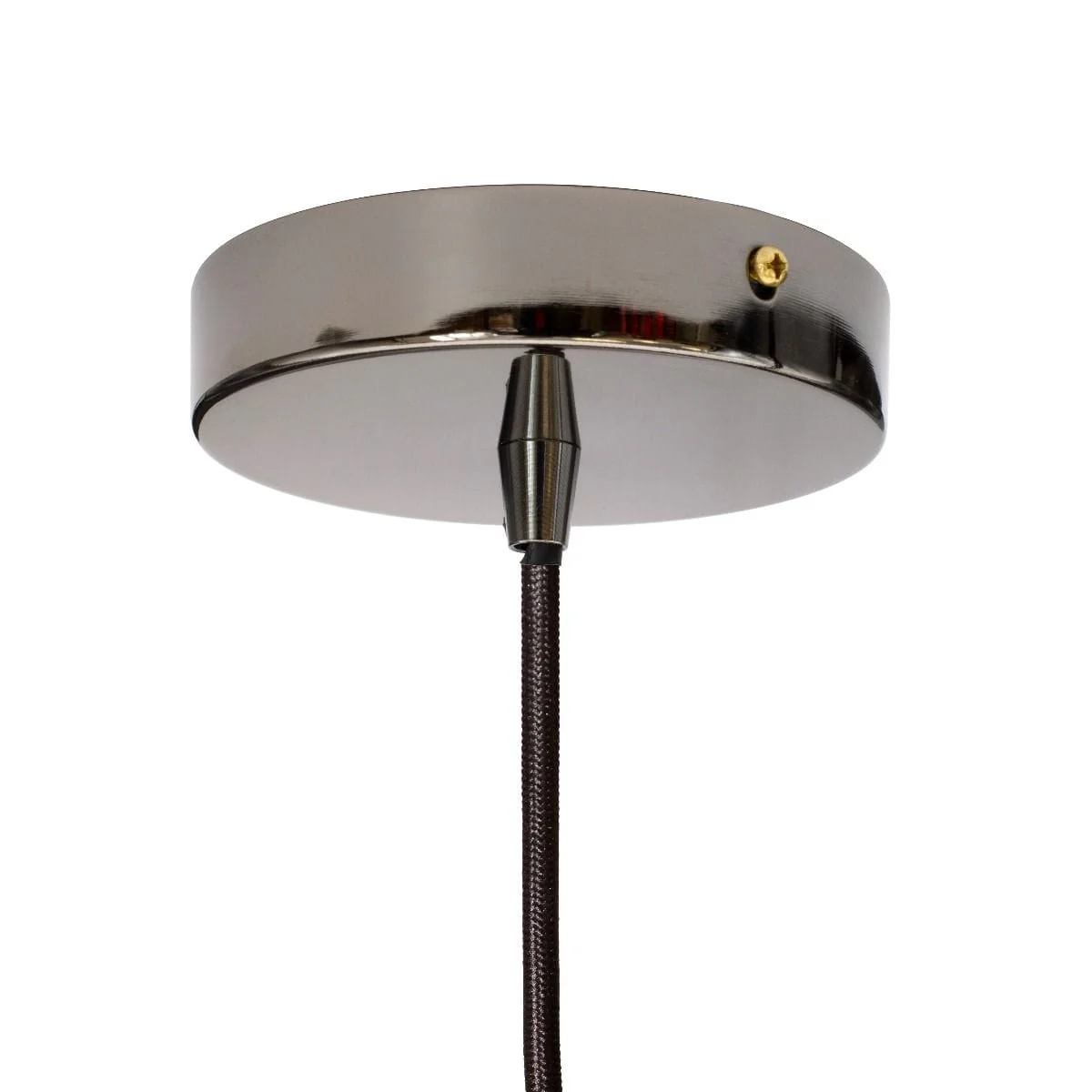White Small Trinity Metal Painted Pendant Light - Black Nickel Lamp Holder & Ceiling Rose - Image 4