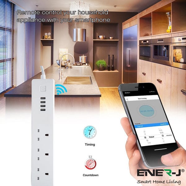 Wifi Power Strip Extention Box (3 sockets + 4 USB) - Image 2