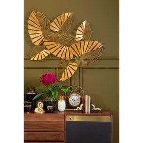 Zania Warm Gold Finish Leaf Art - Image 2