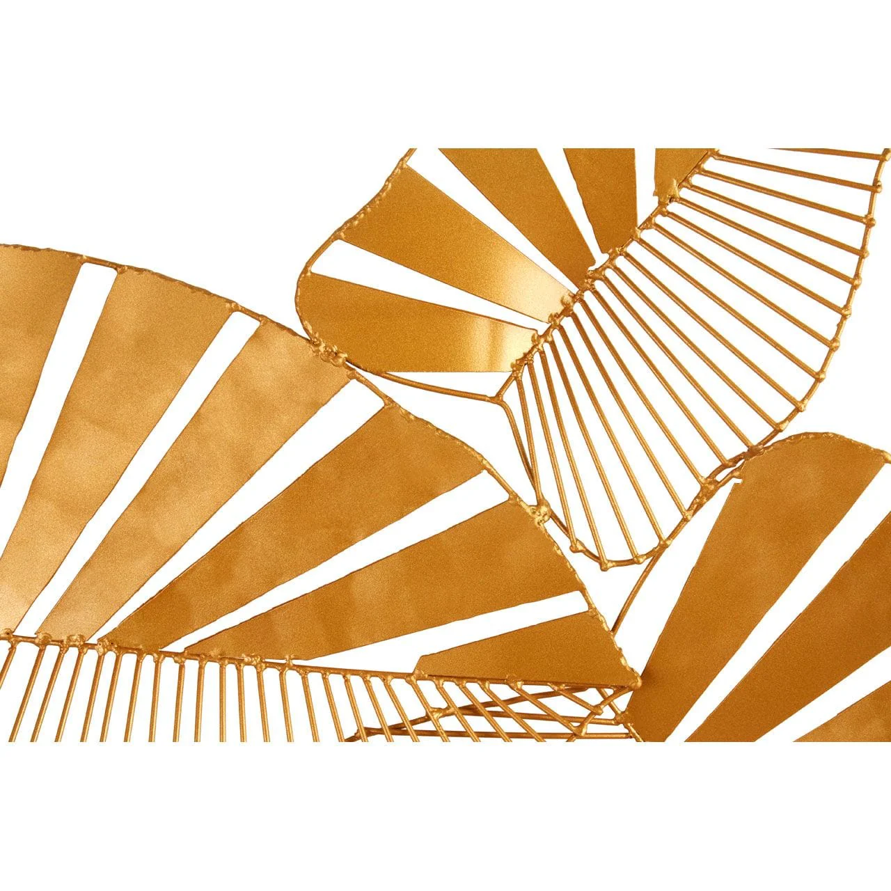 Zania Warm Gold Finish Leaf Art - Image 3