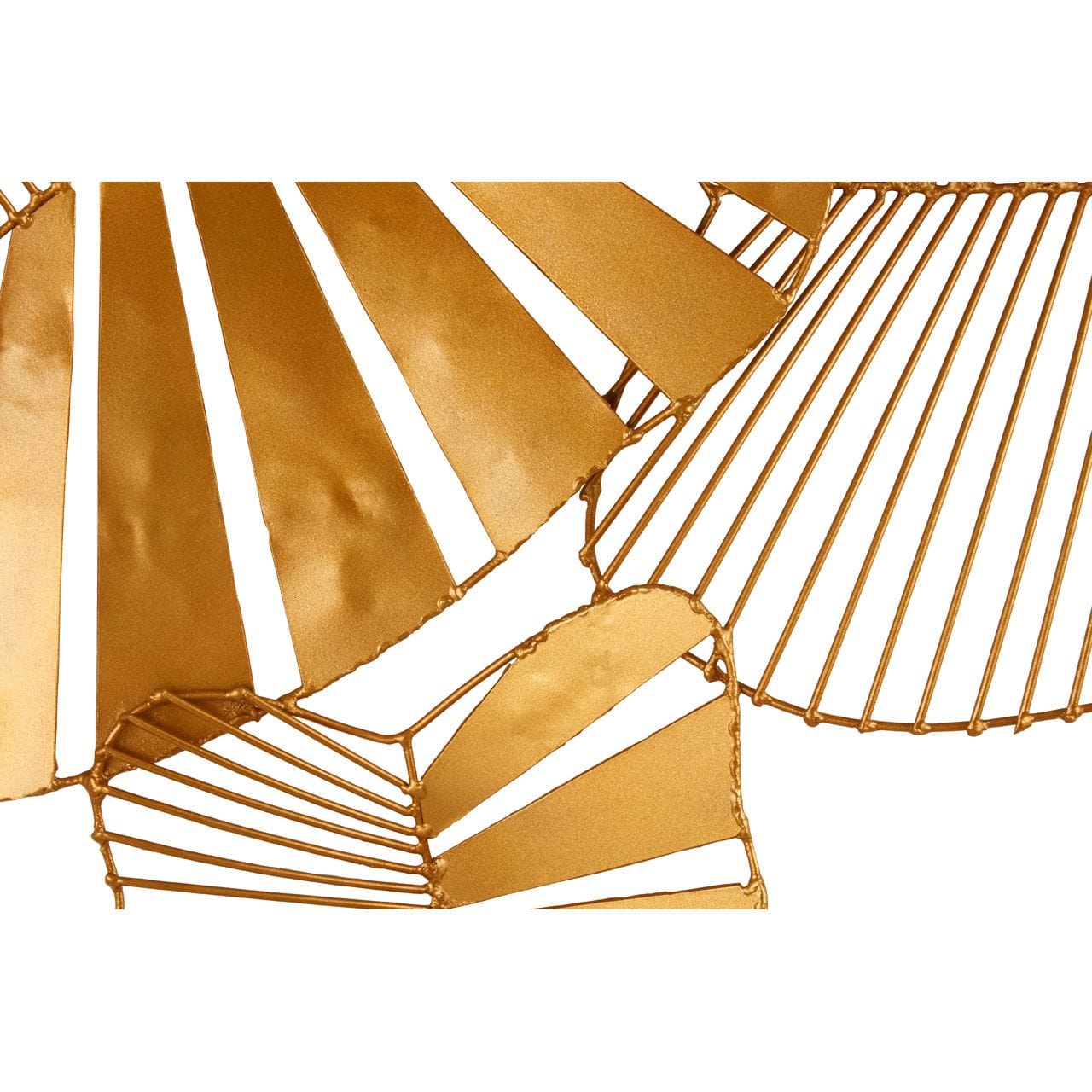 Zania Warm Gold Finish Leaf Art - Image 4